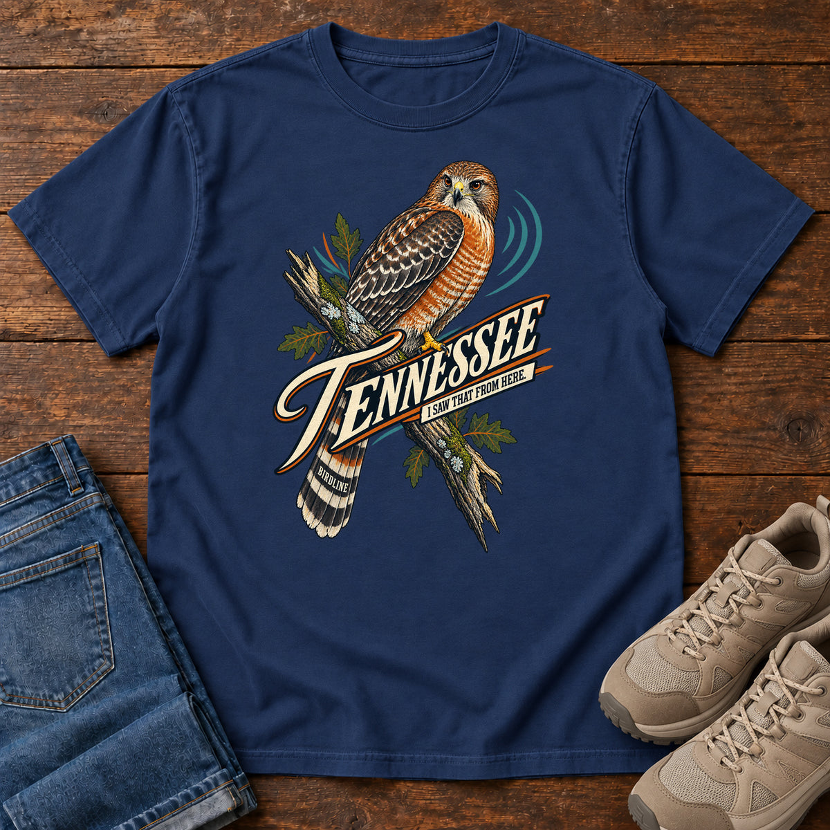 Tennessee I Saw It from Here Hawk T-Shirt in True Navy