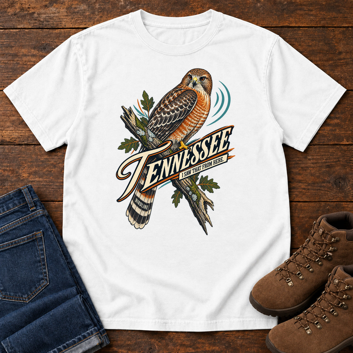 Tennessee I Saw It from Here Hawk T-Shirt in White