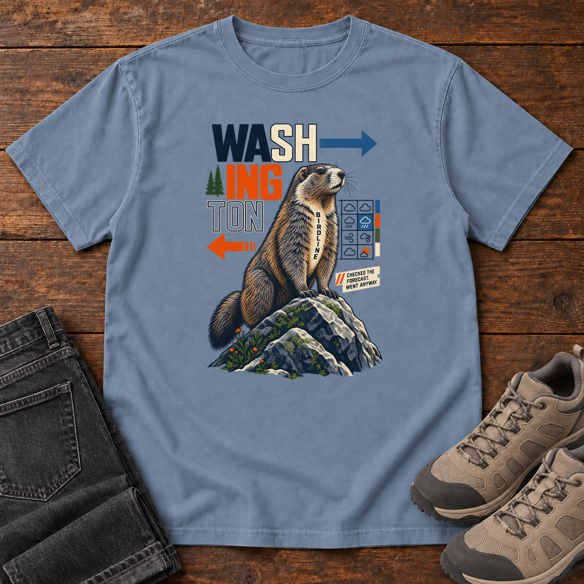Washington Decides for Itself Marmot T-Shirt in Blue Jean