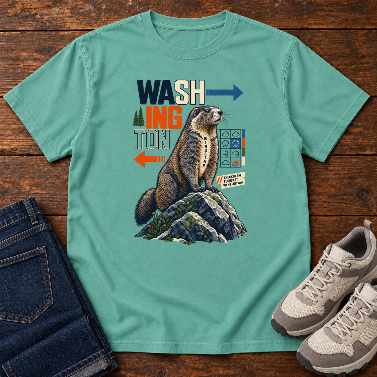 Washington Decides for Itself Marmot T-Shirt in Seafoam
