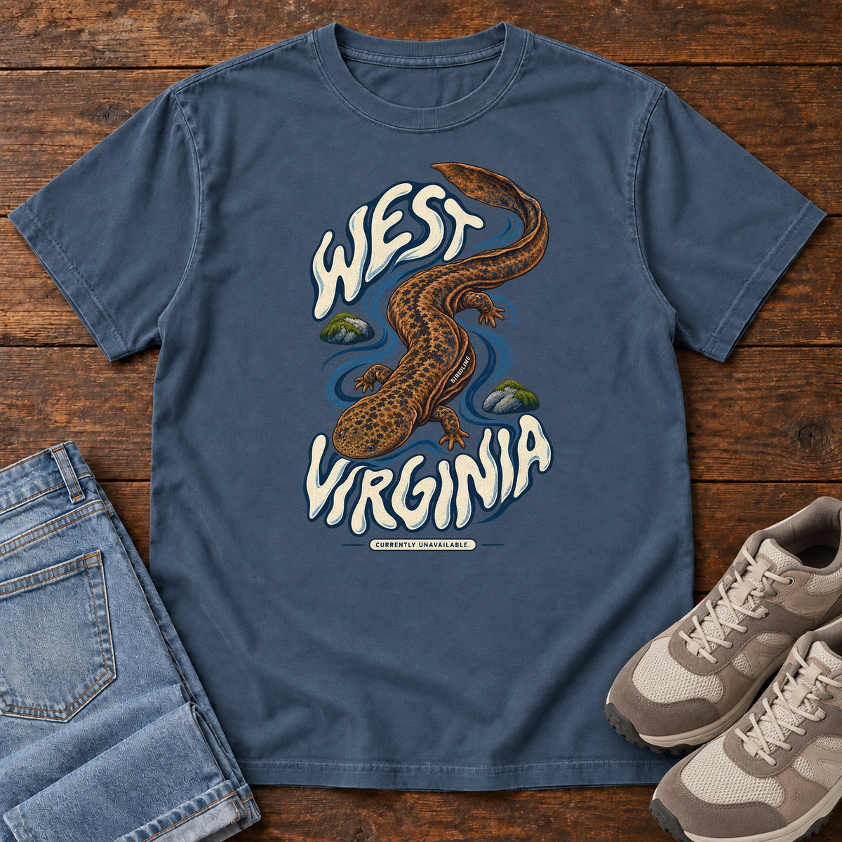 West Virginia Currently Unavailable Hellbender T-Shirt in Midnight