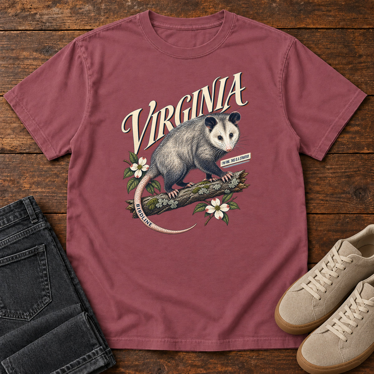 Virginia Opossum T-Shirt in Brick