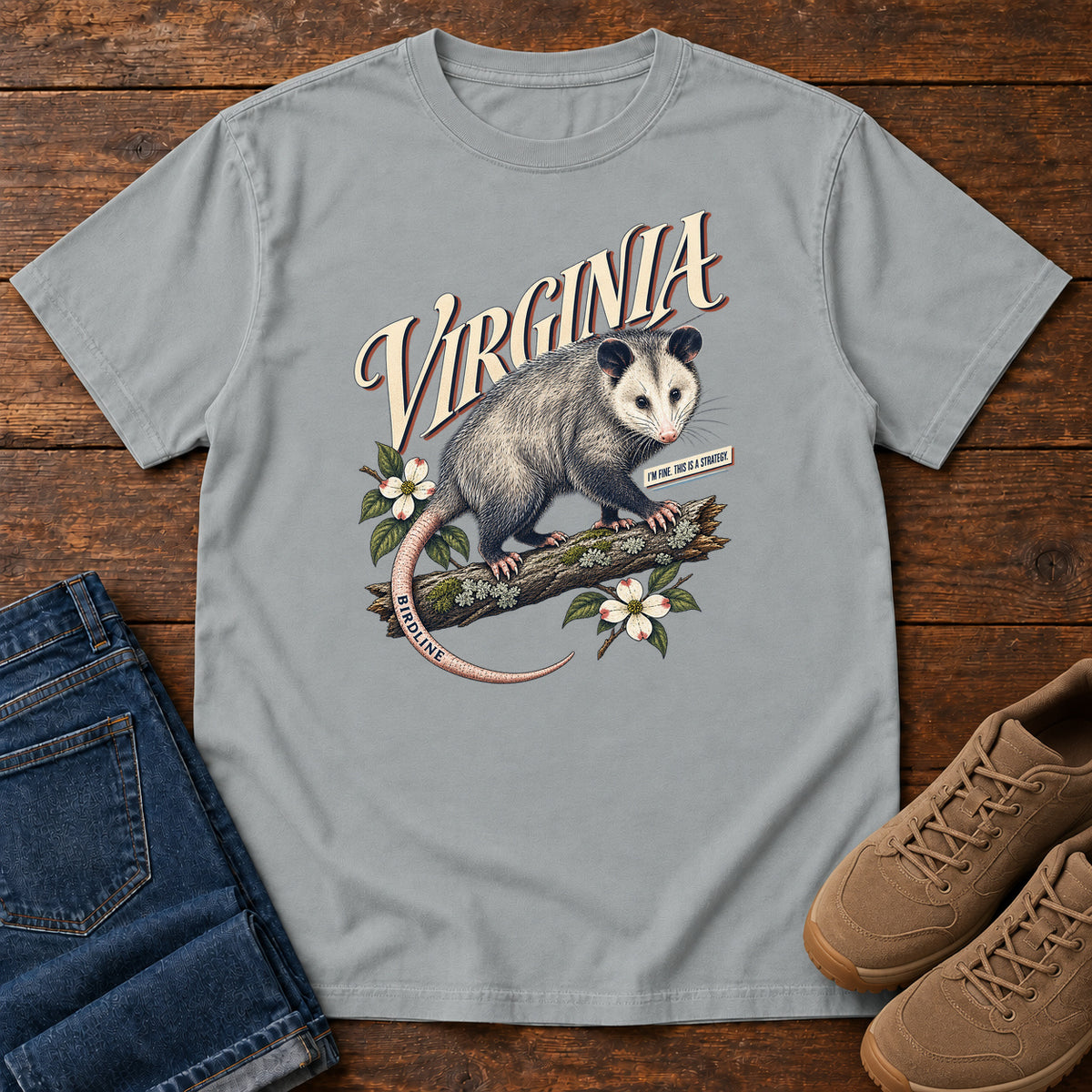 Virginia Opossum T-Shirt in Granite