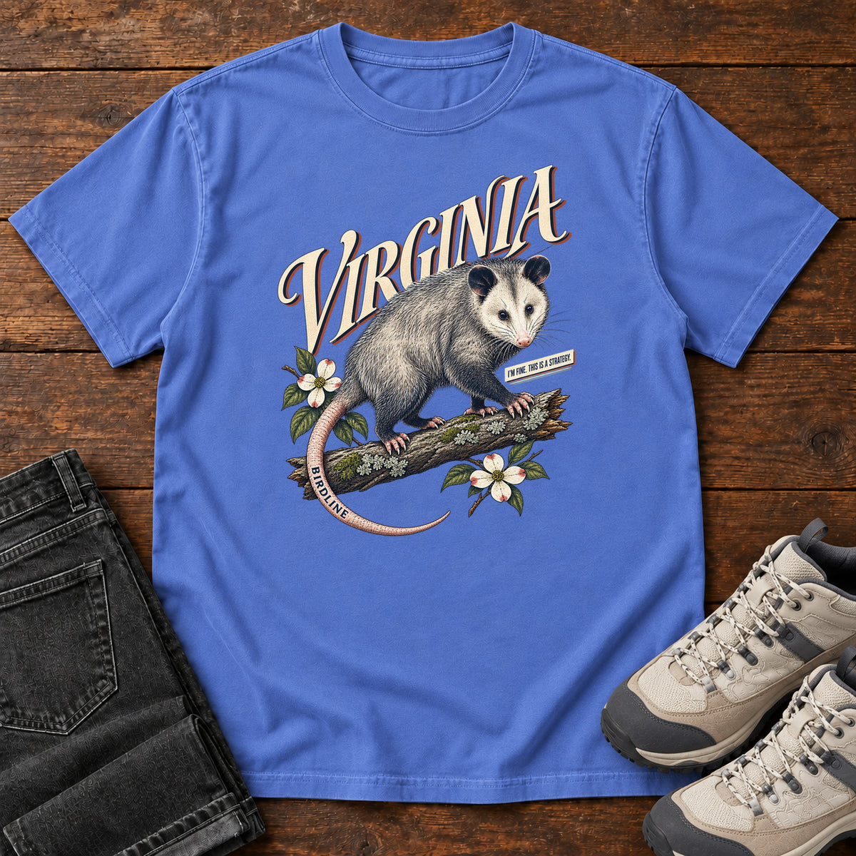 Virginia Opossum T-Shirt in Mystic Blue