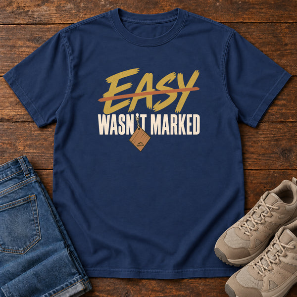 Easy Wasn't Marked T-Shirt in True Navy, front view