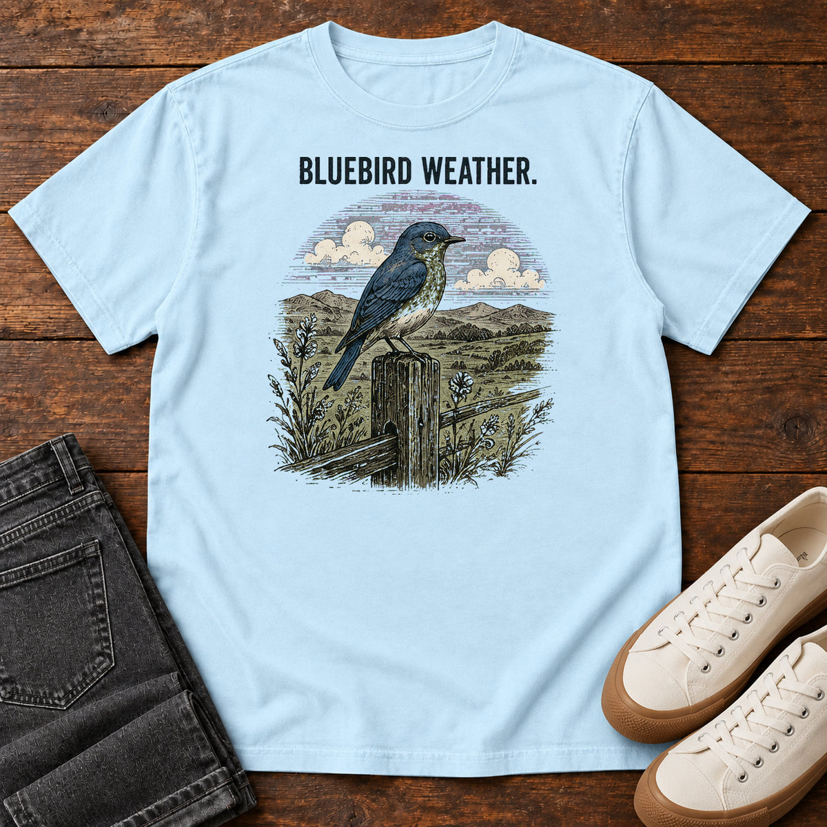 Bluebird Weather Meadow T-Shirt in Chambray