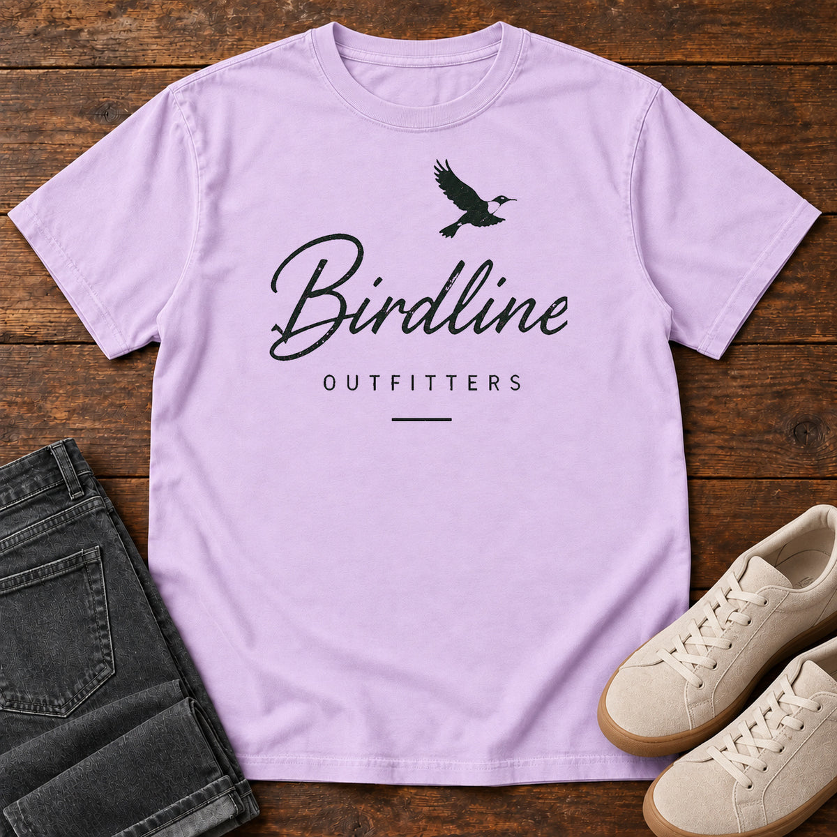 Birdline Script Logo T-Shirt in Orchid