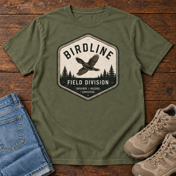 Birdline Field Division T-Shirt in Hemp, front view