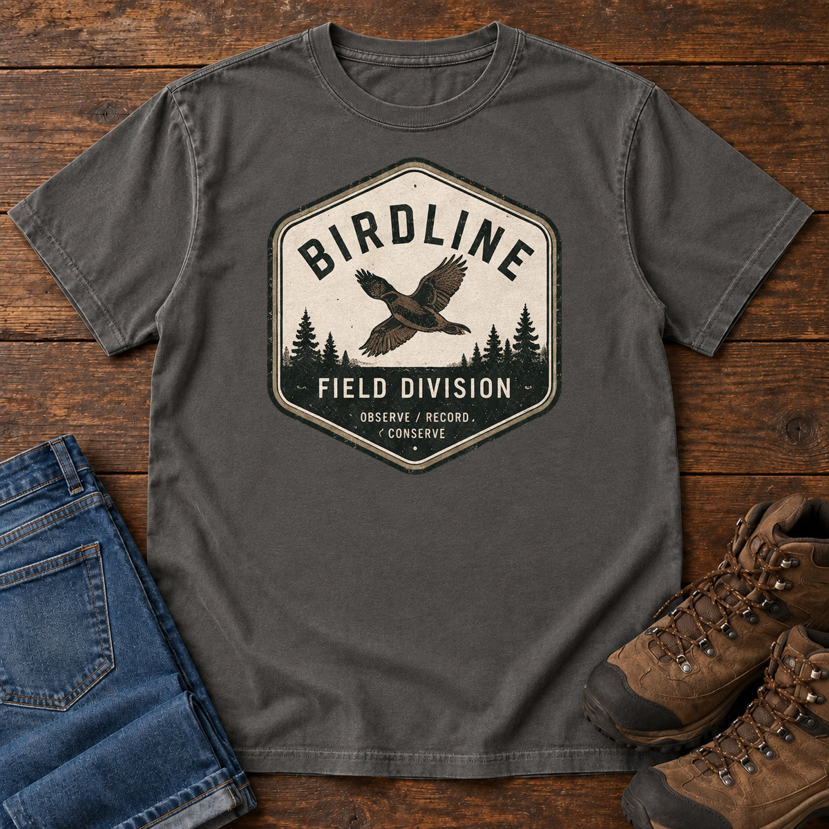 Birdline Field Division T-Shirt in Pepper