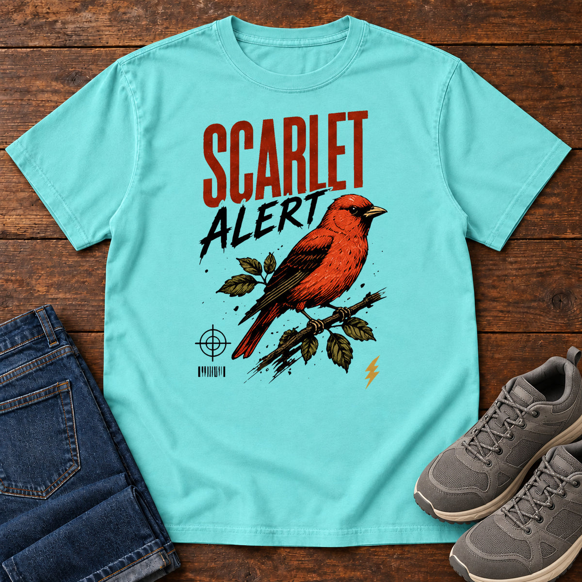 Scarlet Alert T-Shirt in Lagoon Blue