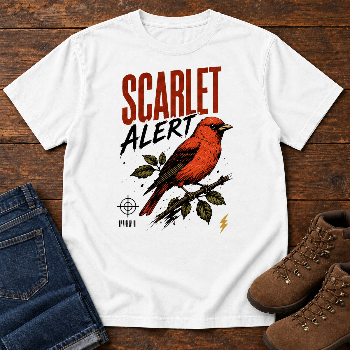 Scarlet Alert T-Shirt in White