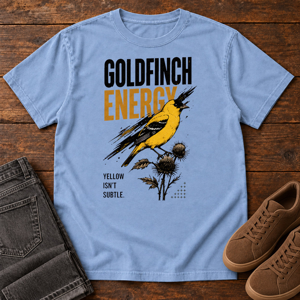 Goldfinch Energy T-Shirt in Washed Denim