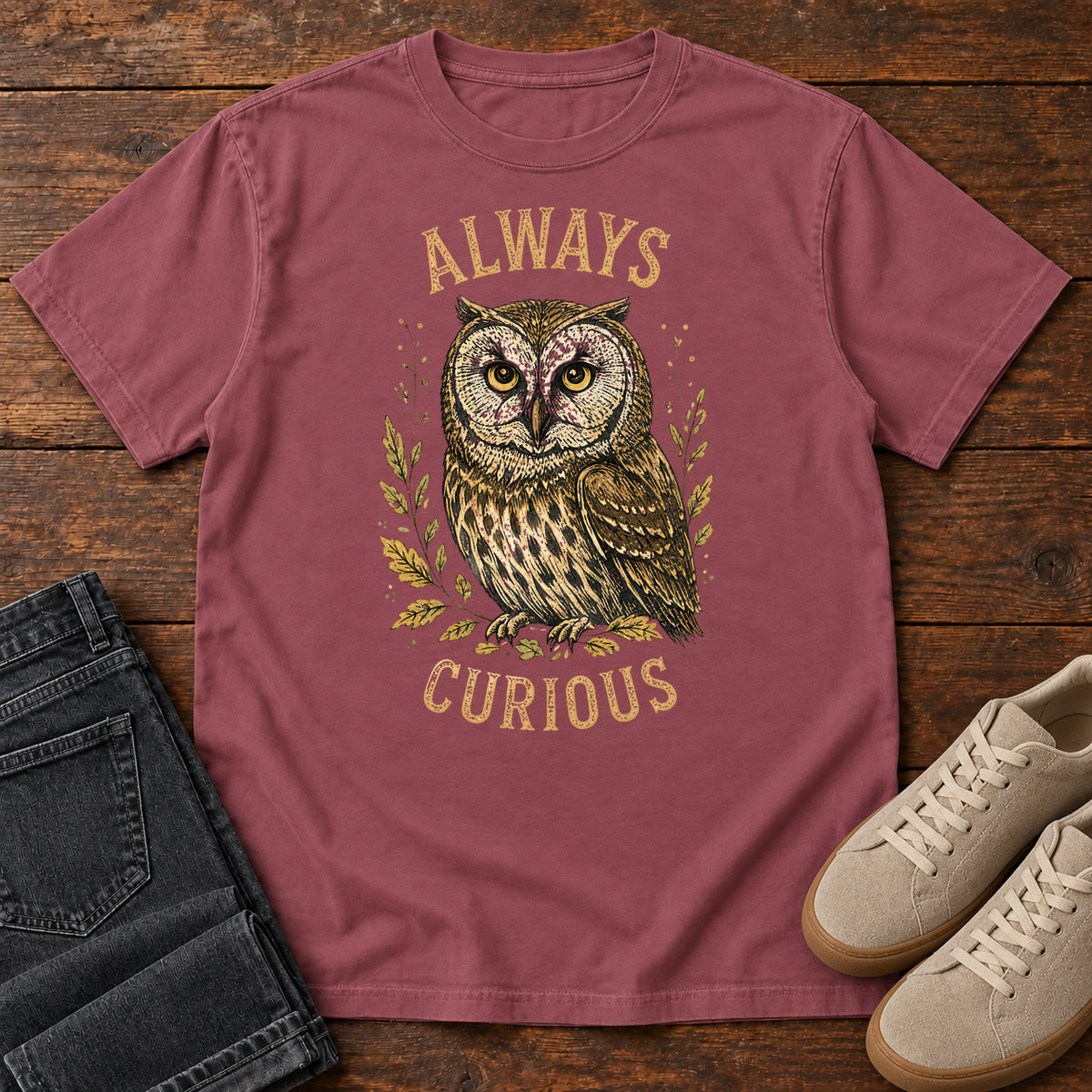 Always Curious T-shirt in Brick