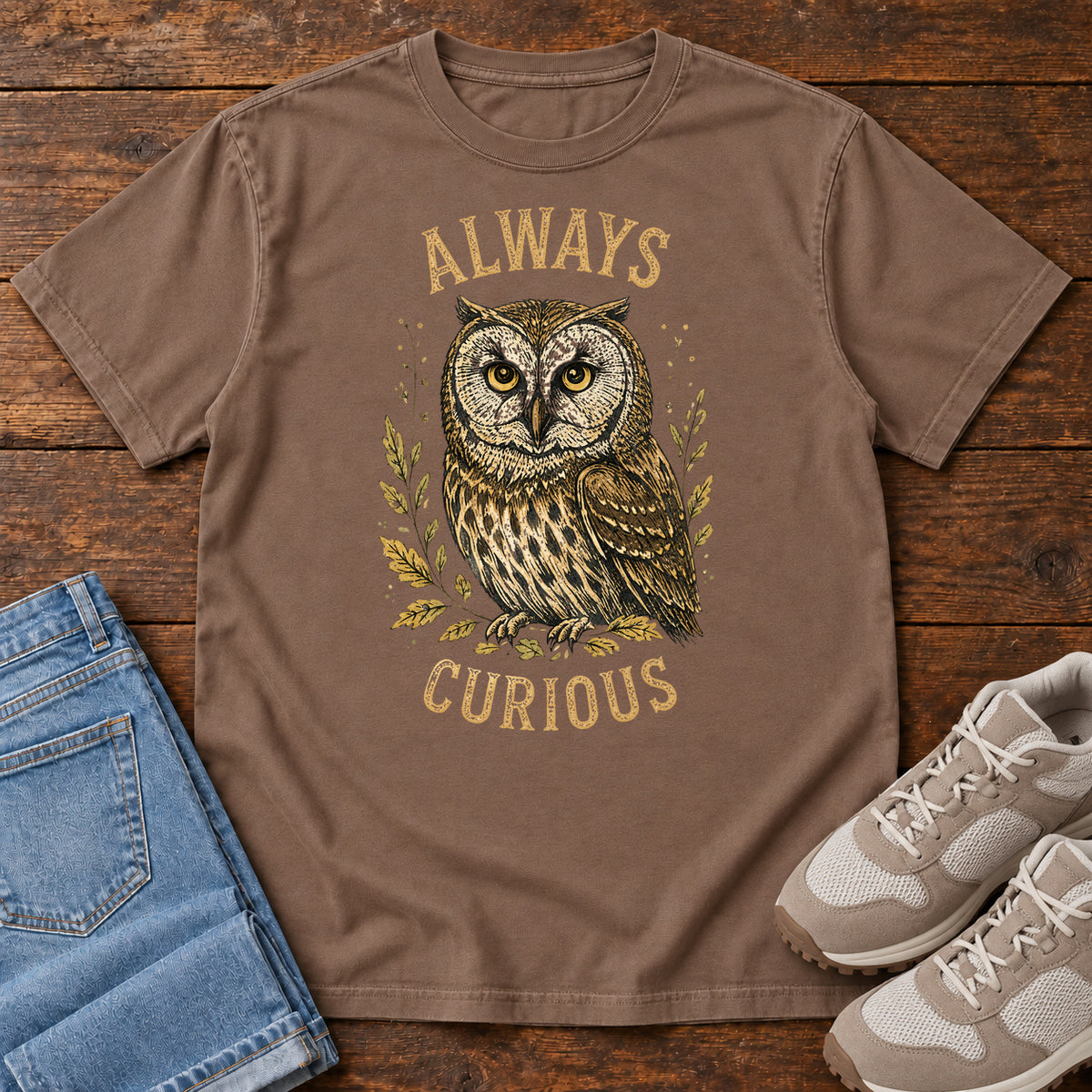 Always Curious T-shirt in Espresso