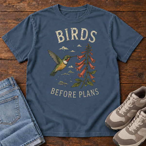 Birds Before Plans Hummingbird T-shirt, alternate view