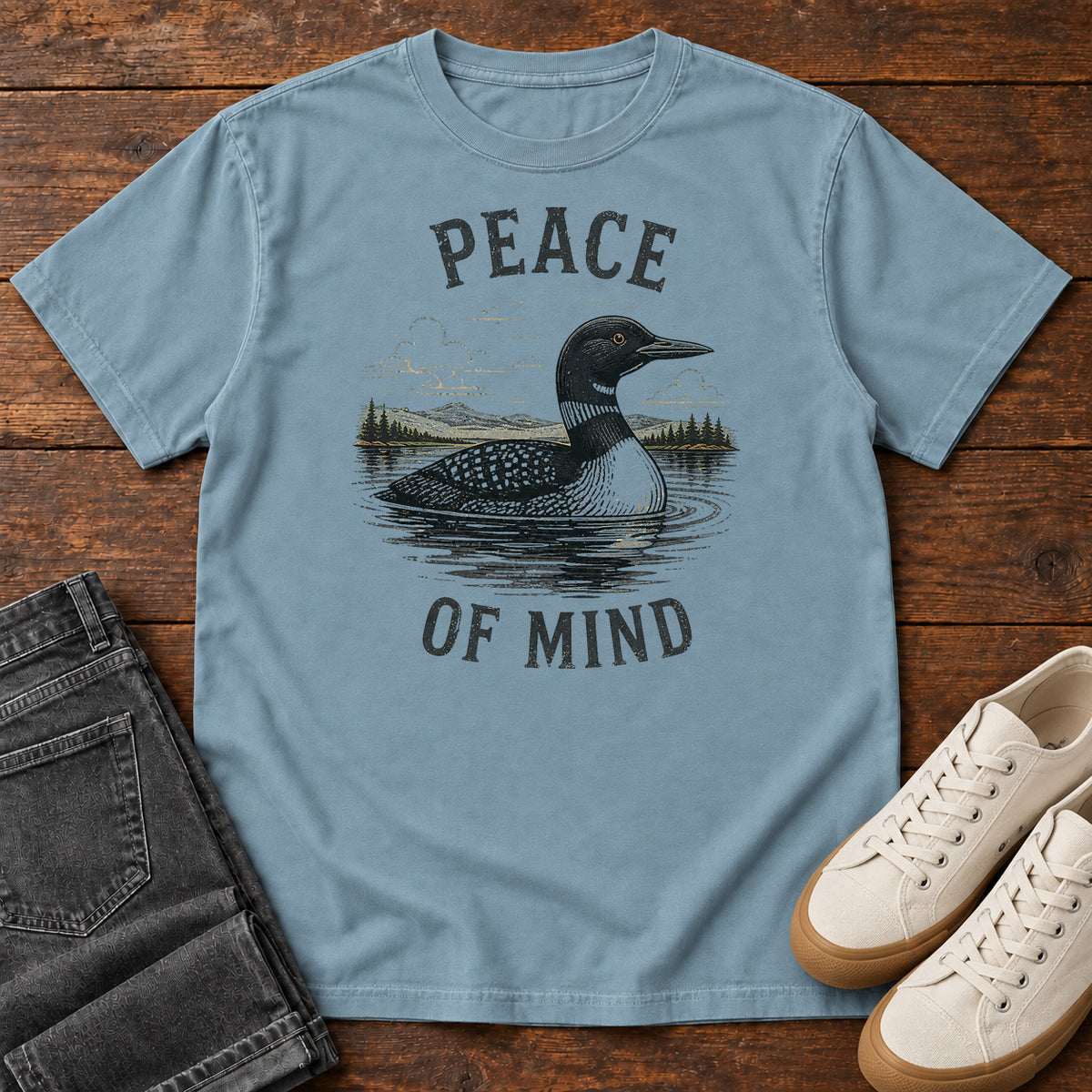 Peace of Mind Loon T-shirt in Ice Blue