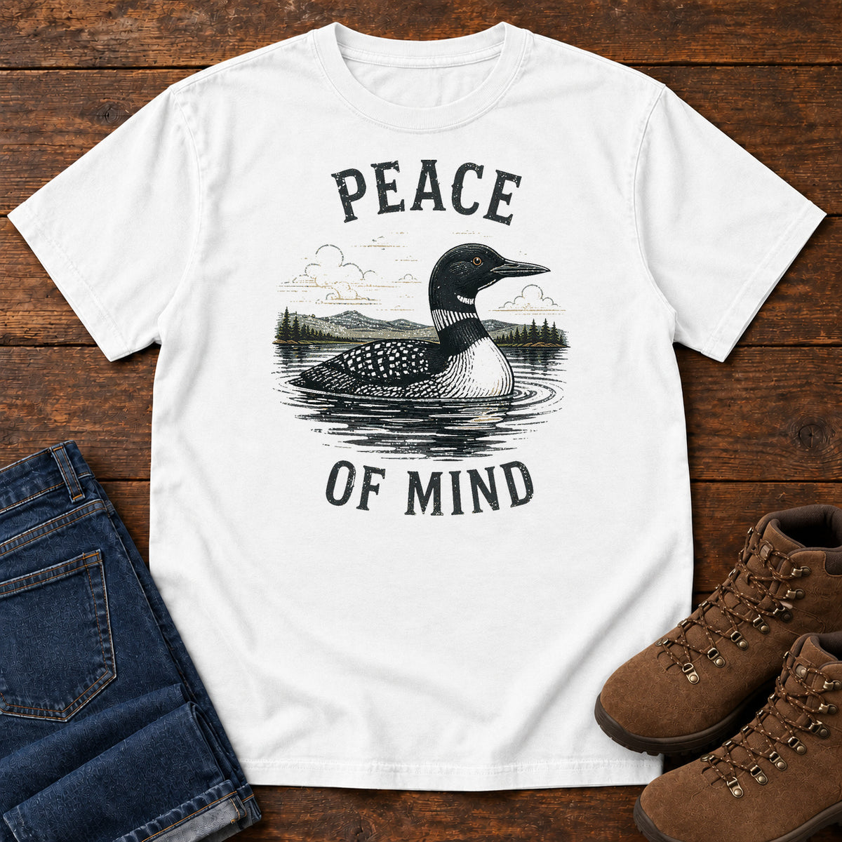 Peace of Mind Loon T-shirt in White