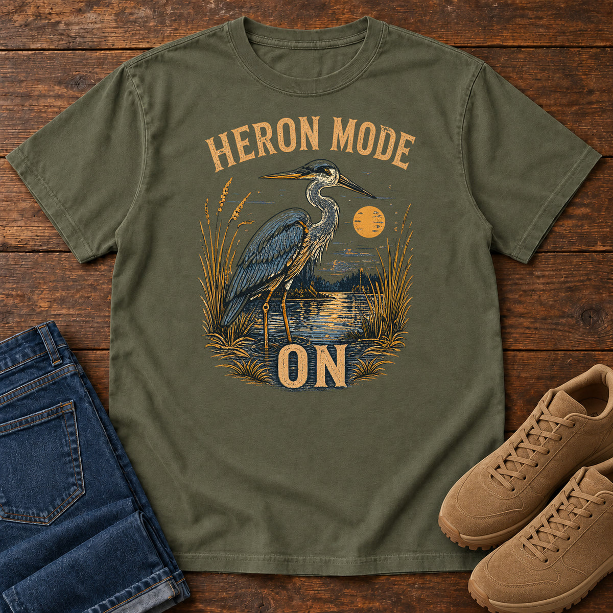 Heron Mode T-shirt in Sage