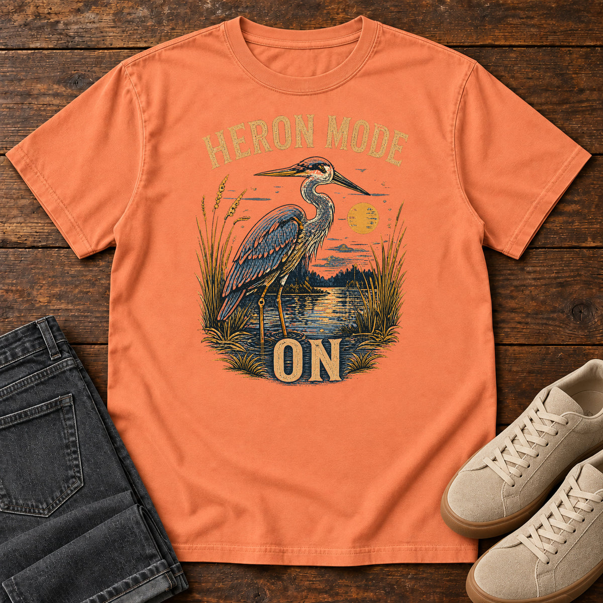 Heron Mode T-shirt in Terracotta