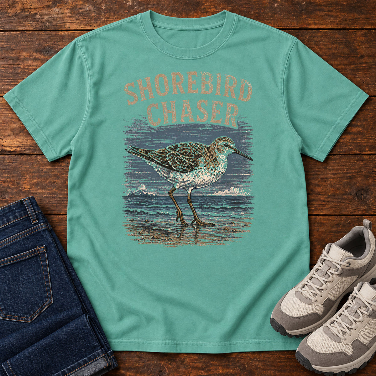 Shorebird Chaser T-shirt in Seafoam