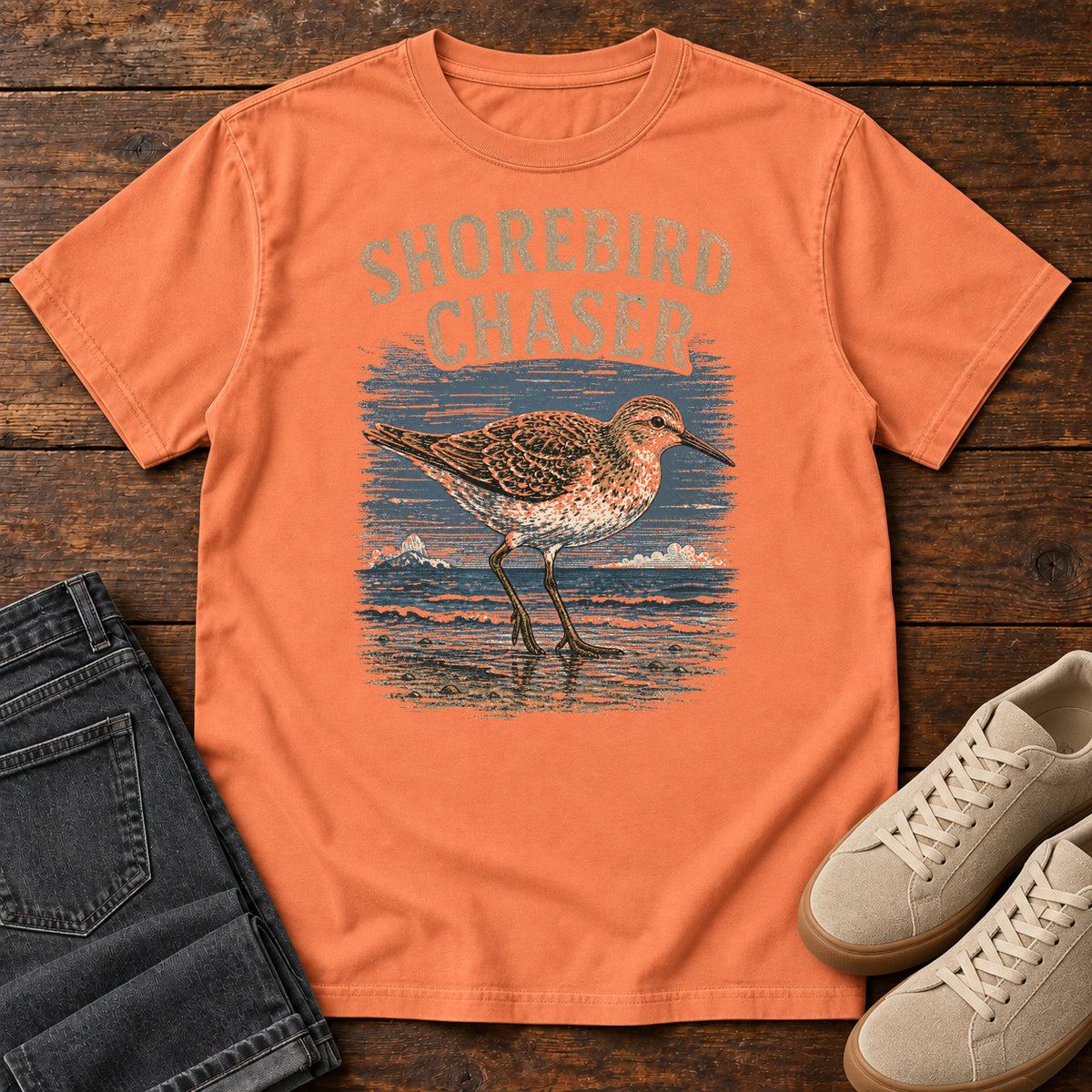 Shorebird Chaser T-shirt in Terracotta