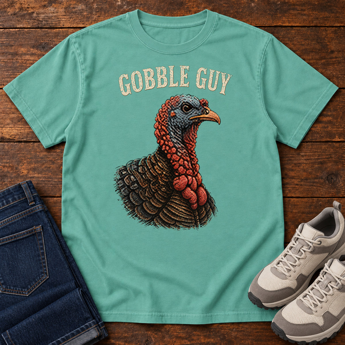 Gobble Guy T-shirt in Seafoam