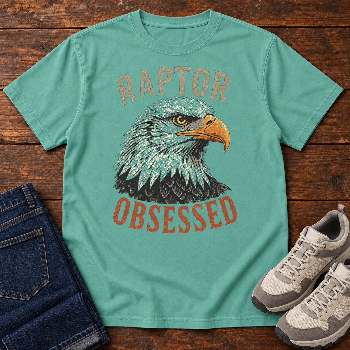 Raptor Obsessed T-shirt in Seafoam