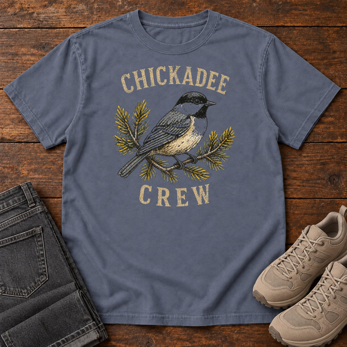 Chickadee Crew T-shirt in Denim
