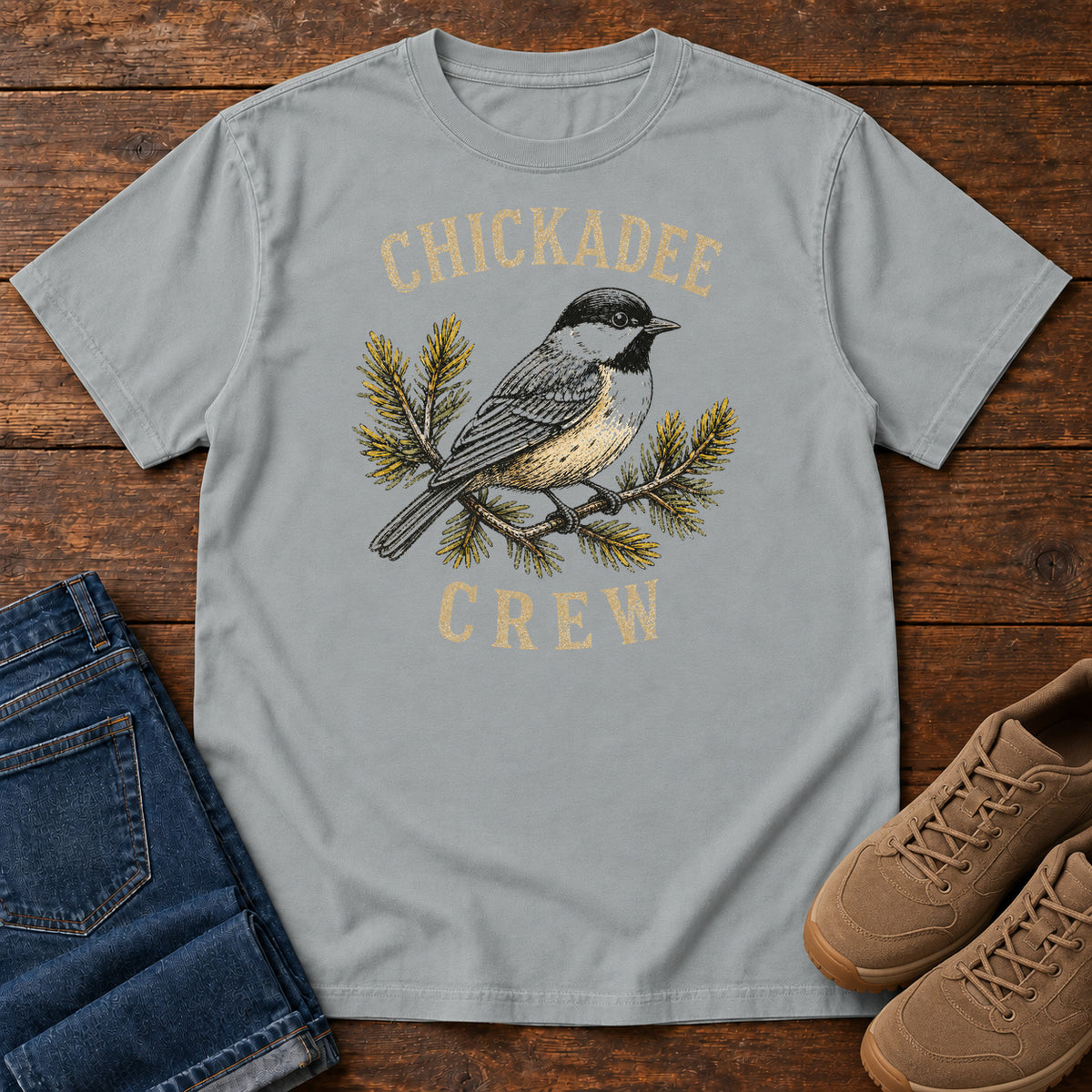 Chickadee Crew T-shirt in Granite