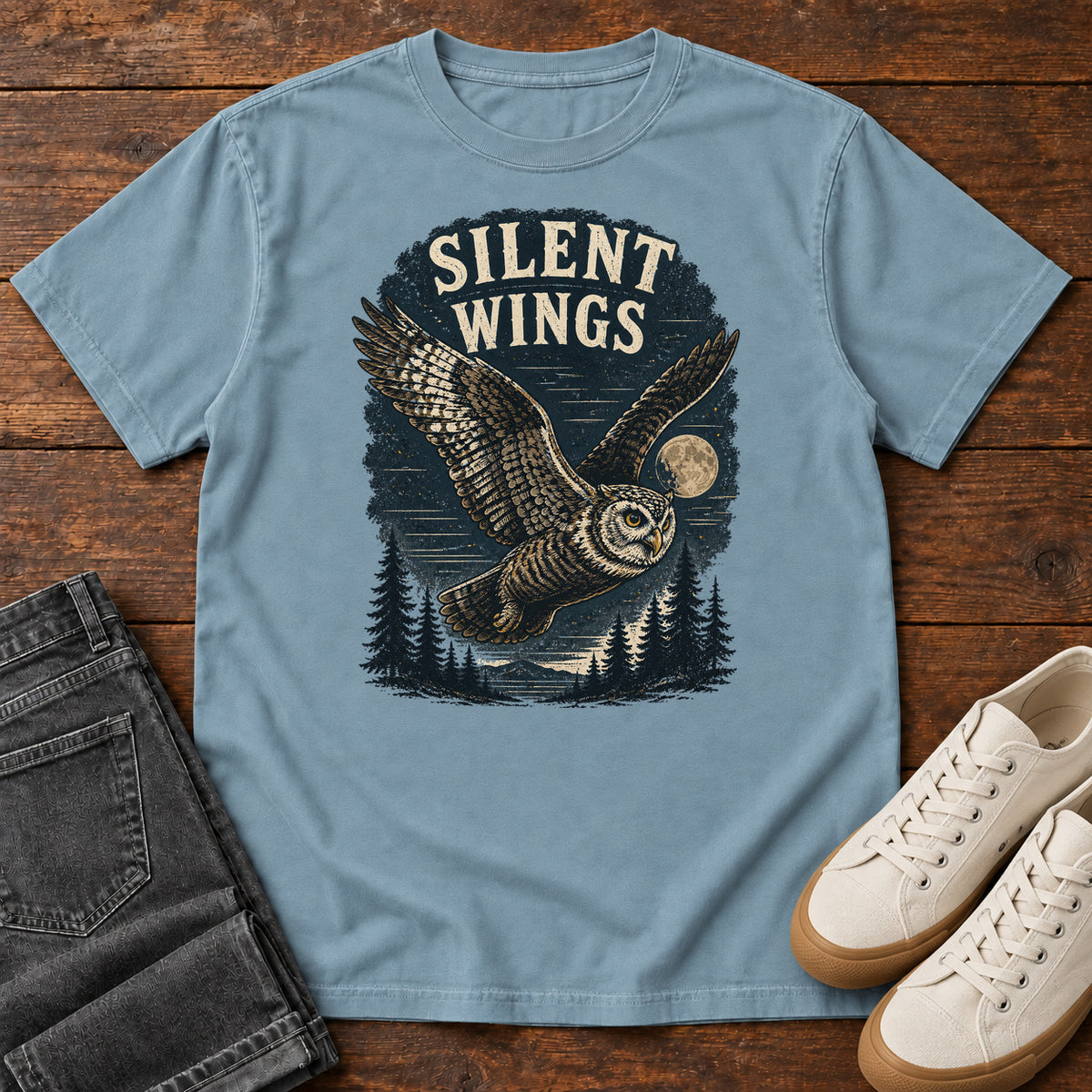 Silent Wings T-shirt in Ice Blue
