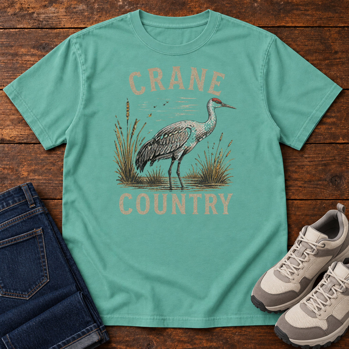 Crane Country T-shirt in Seafoam