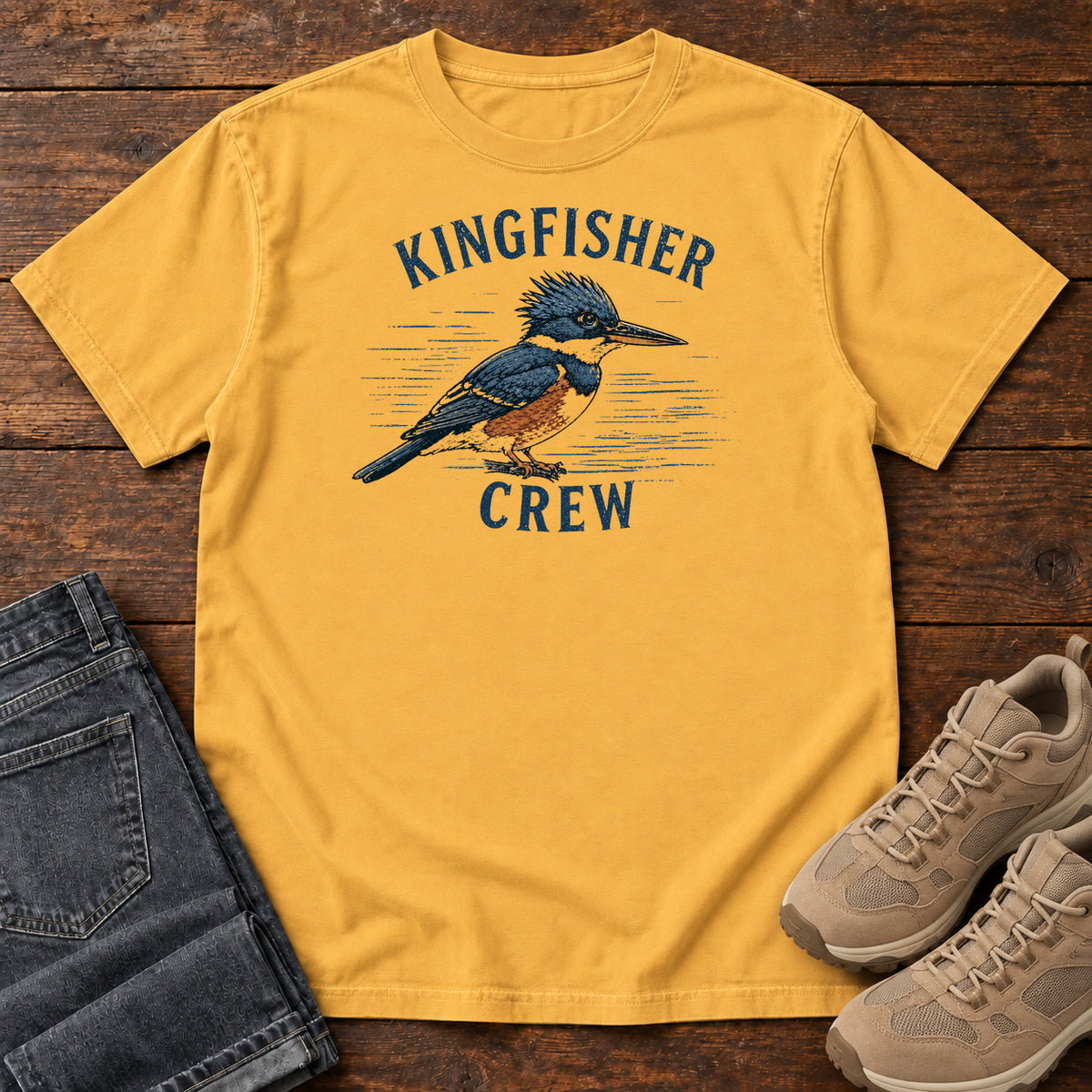 Kingfisher Crew T-shirt in Mustard
