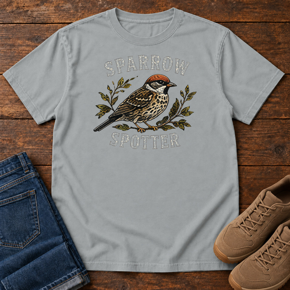 Sparrow Spotter T-shirt in Granite