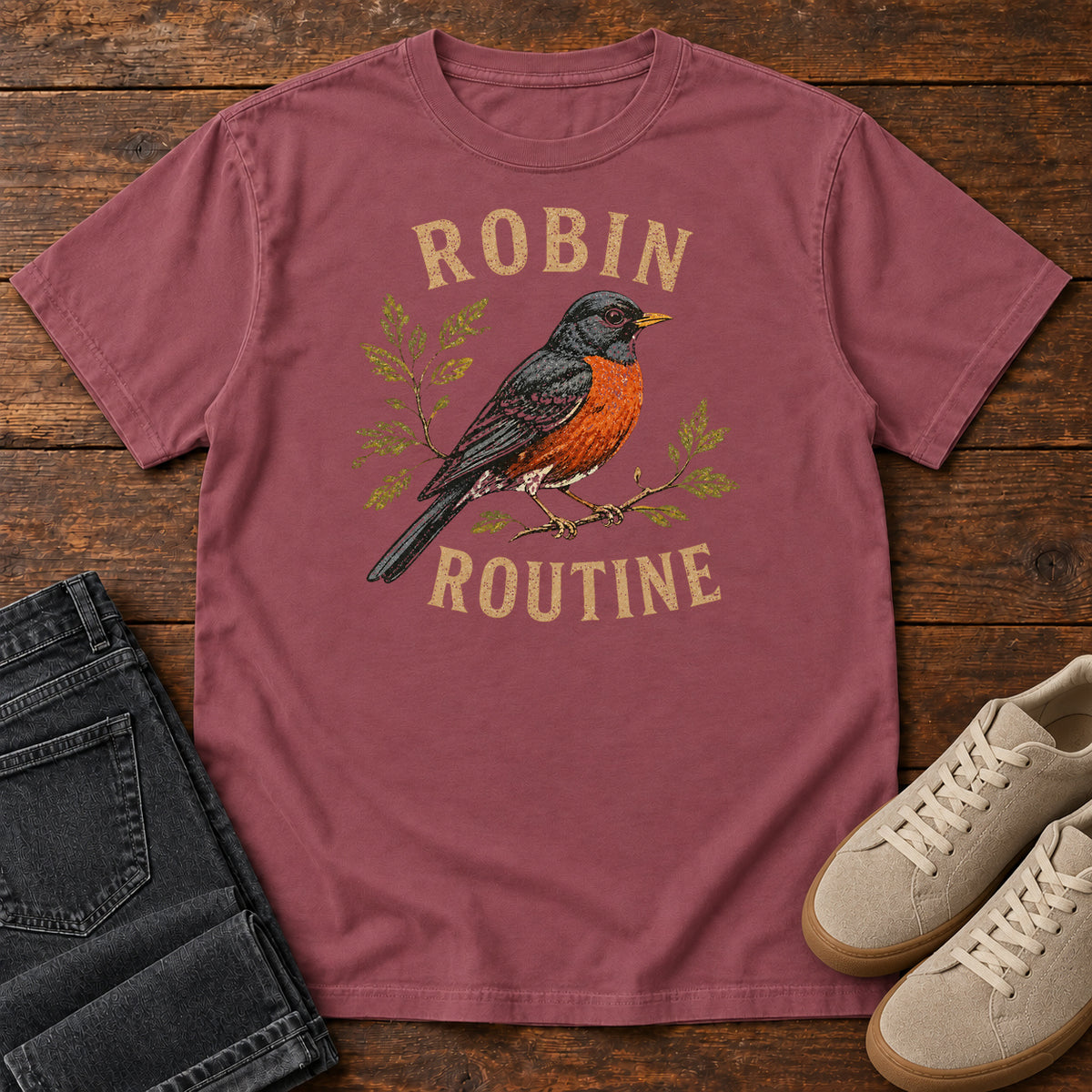 Robin Routine T-shirt in Brick