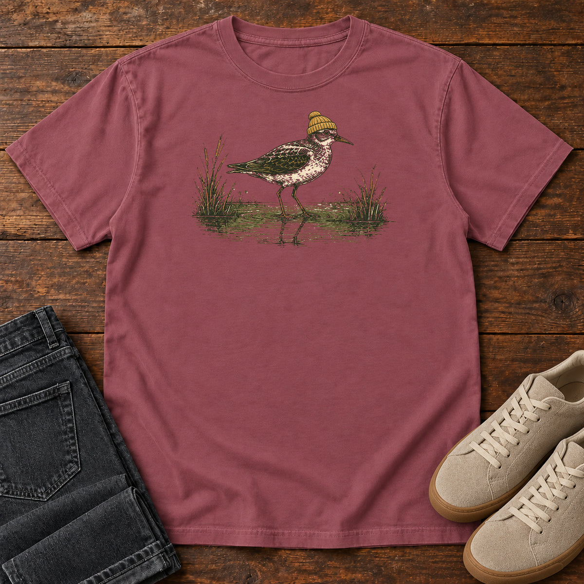 Plover at the Waterline T-shirt in Brick