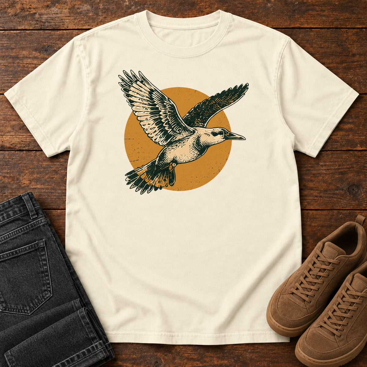 Golden Flight T-Shirt in Ivory