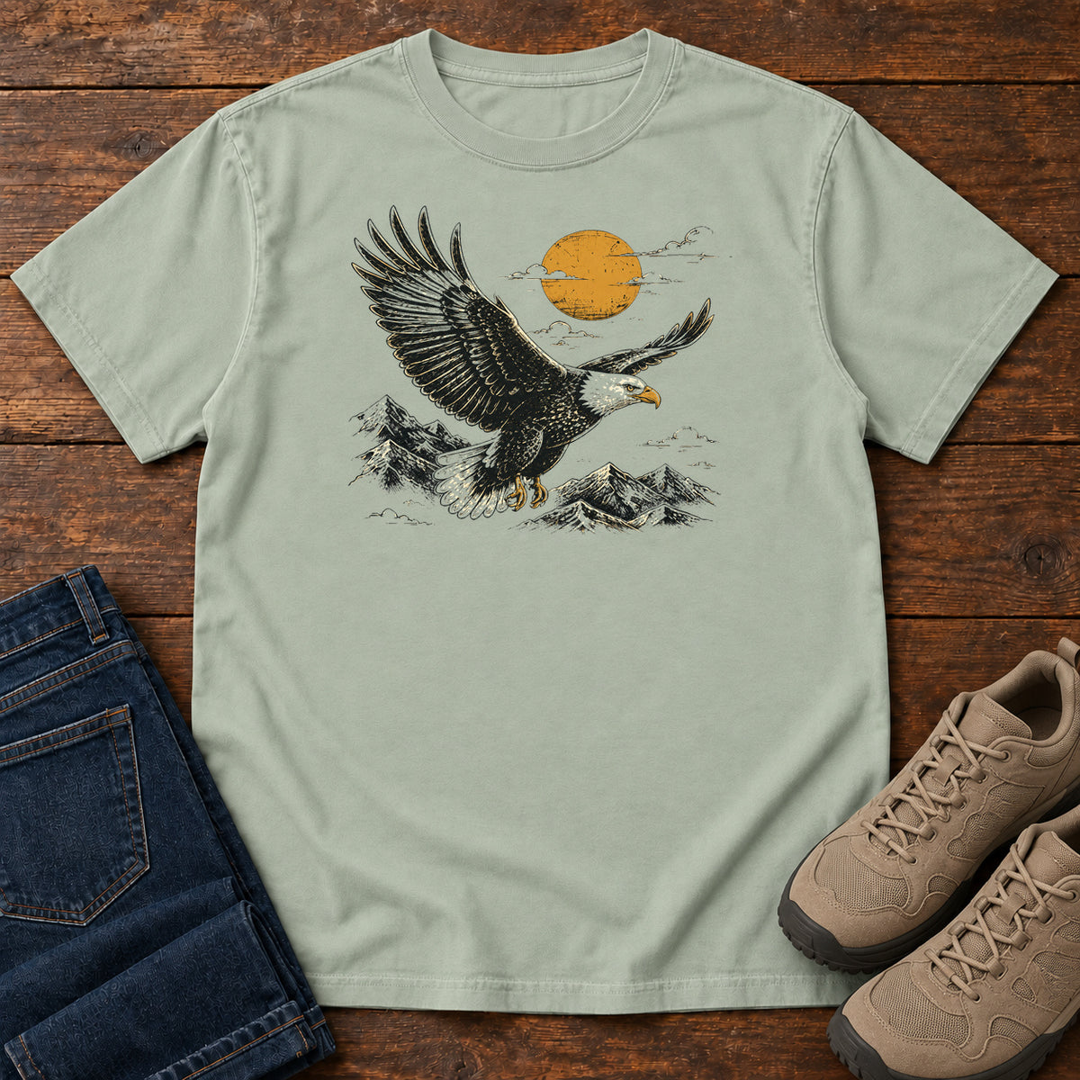 Eagle at Sunrise T-shirt in Bay