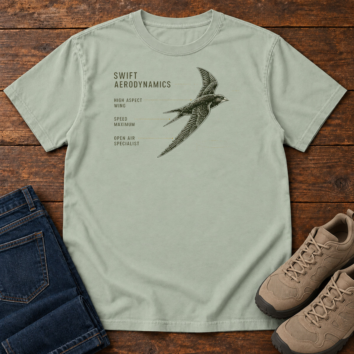 Swift Aerodynamics High Aspect Wing Speed Maximum T-shirt in Bay