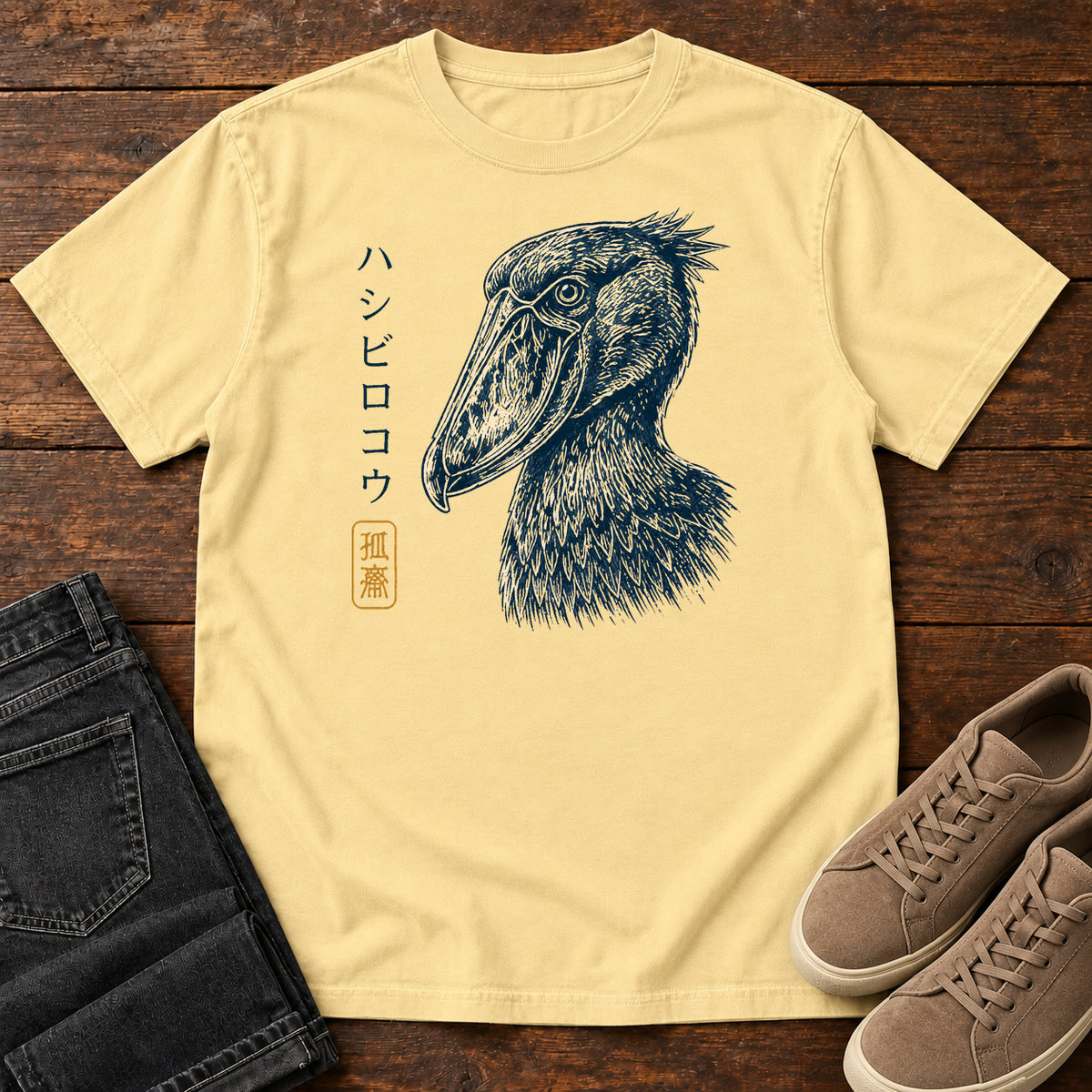 Shoebill Study T-shirt in Butter