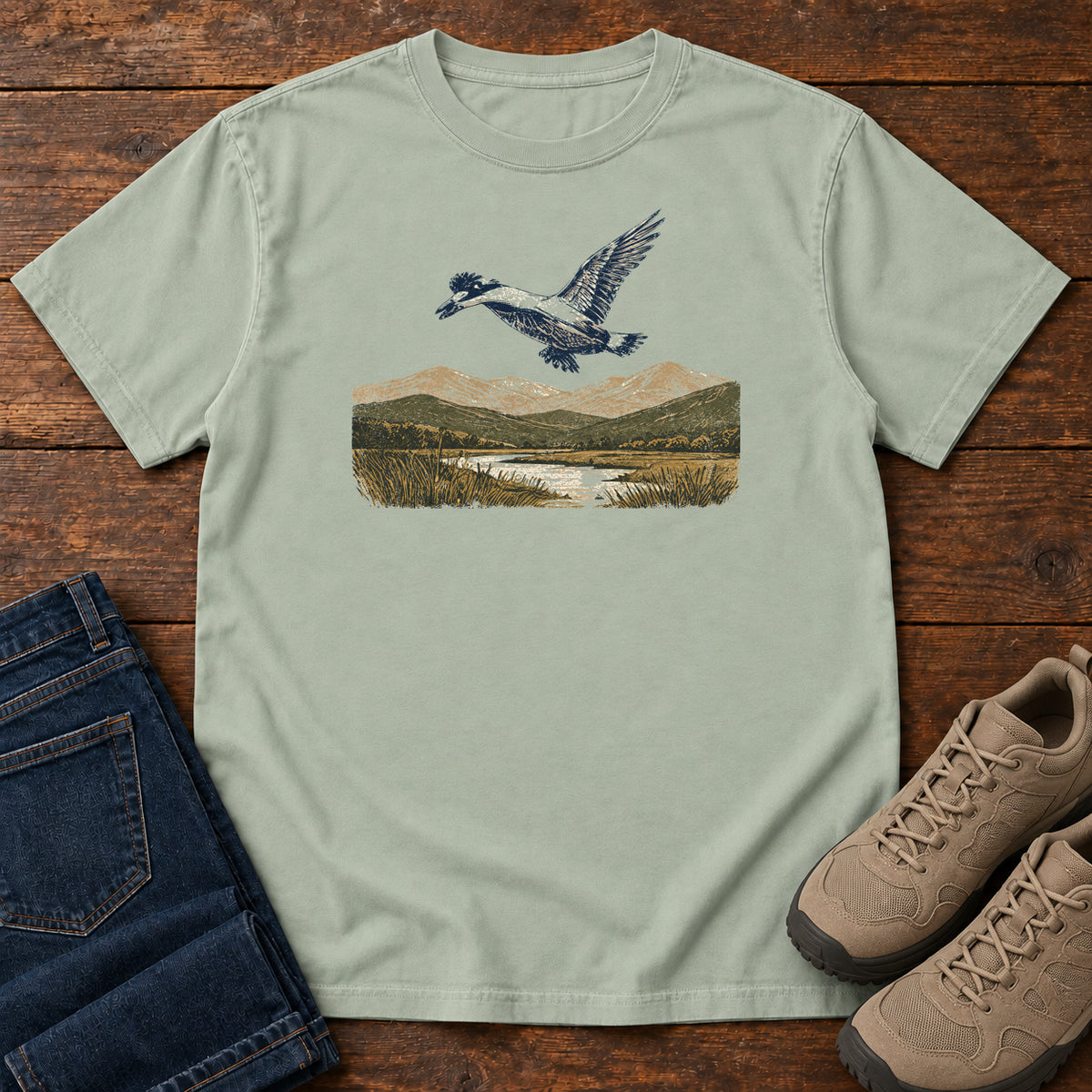 Flight Over the Valley T-shirt in Bay