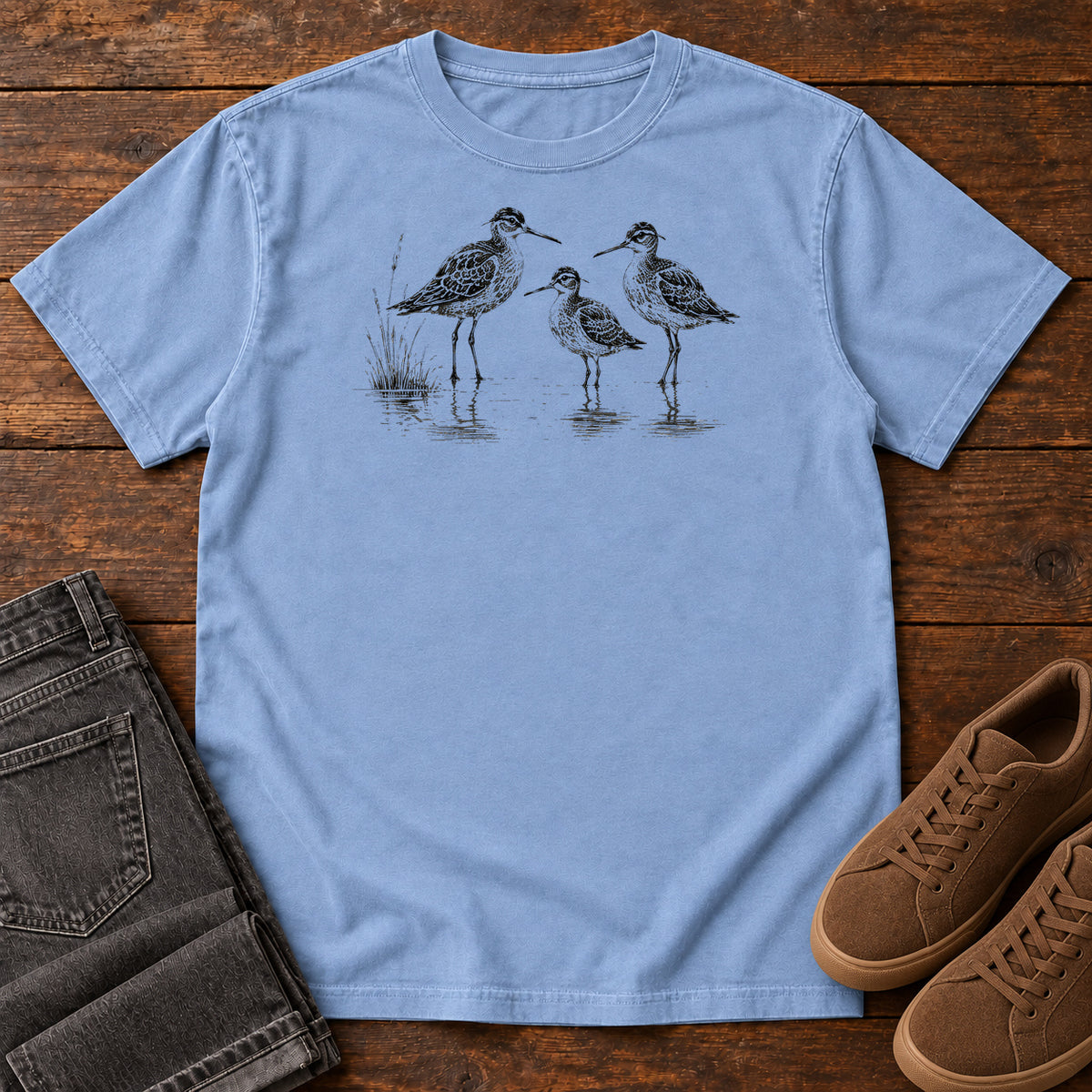 Sandpiper Trio T-shirt in Washed Denim