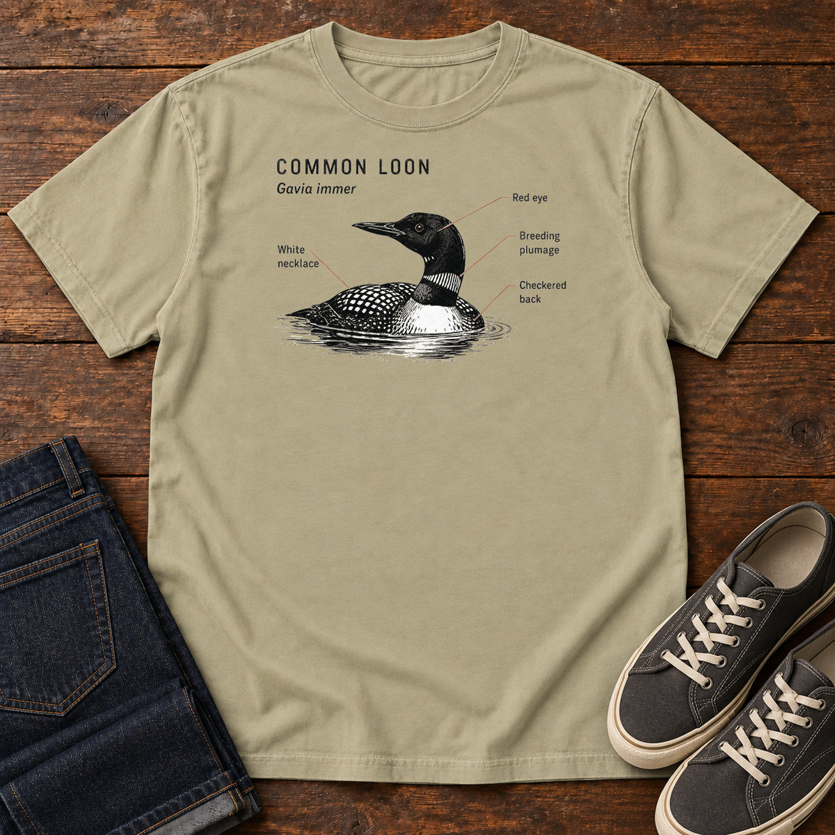 Common Loon T-shirt in Khaki