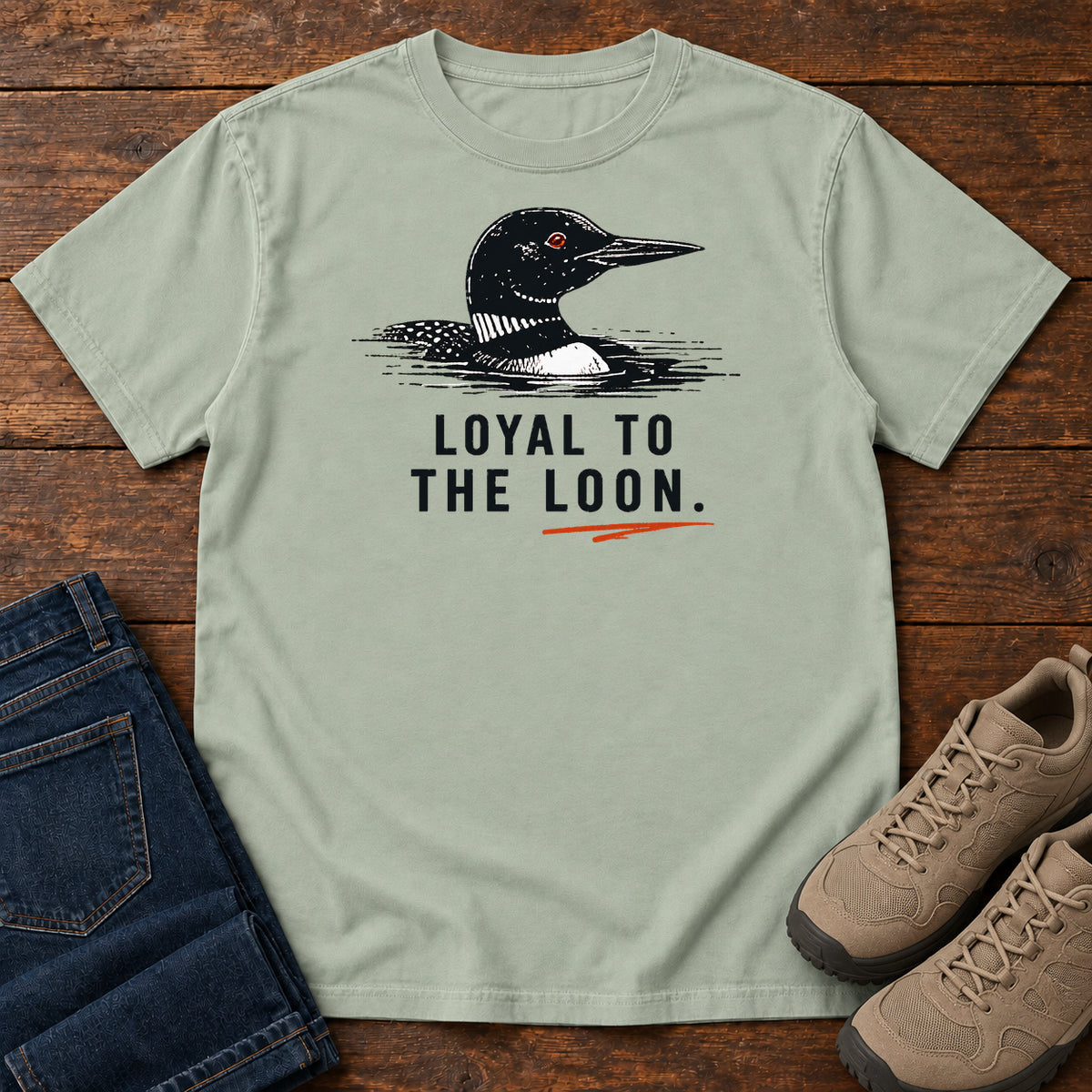 Loyal to the Loon T-shirt in Bay