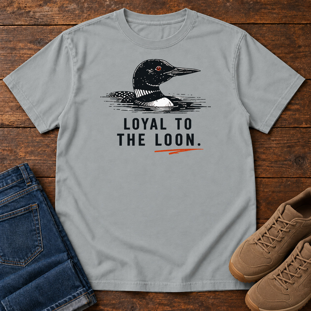 Loyal to the Loon T-shirt in Granite