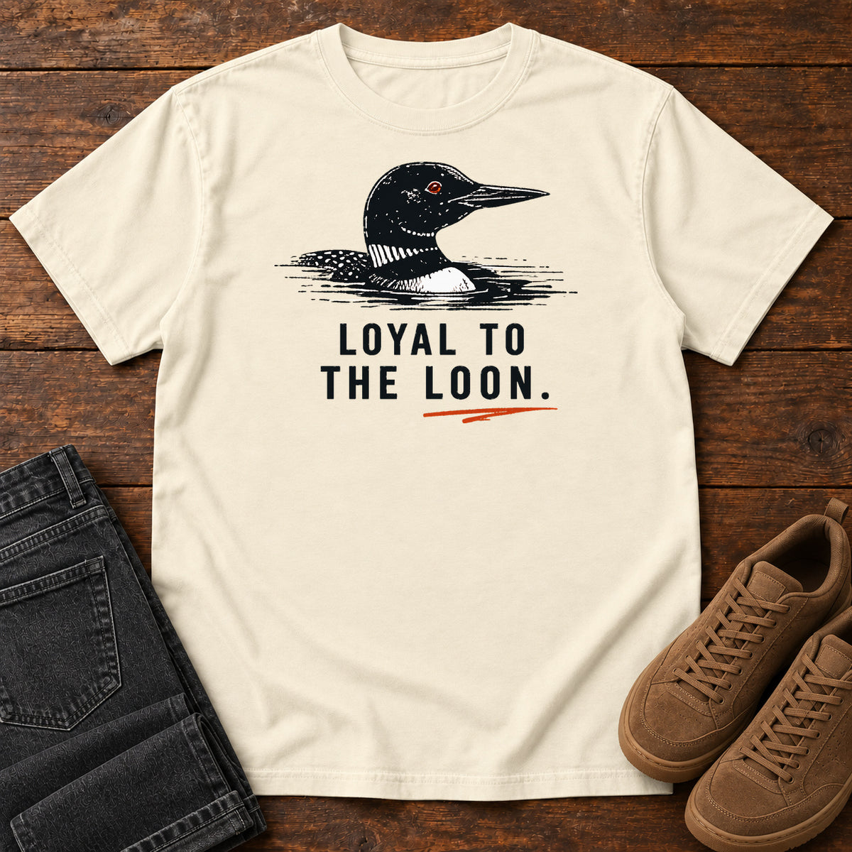Loyal to the Loon T-shirt in Ivory