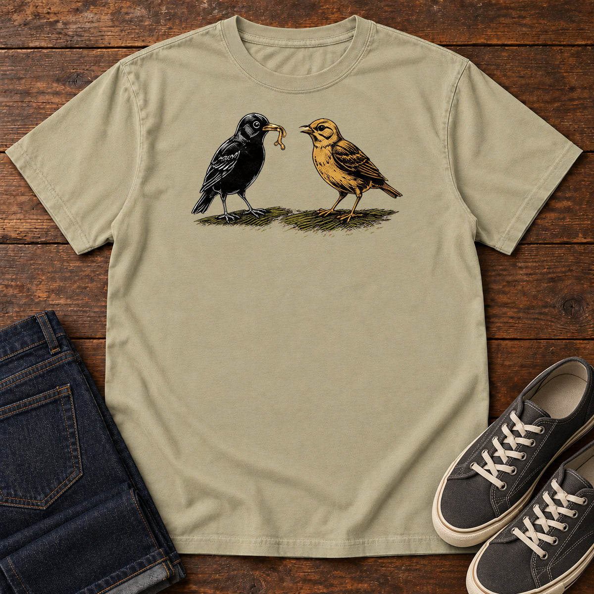 Second Bird T-Shirt in Khaki