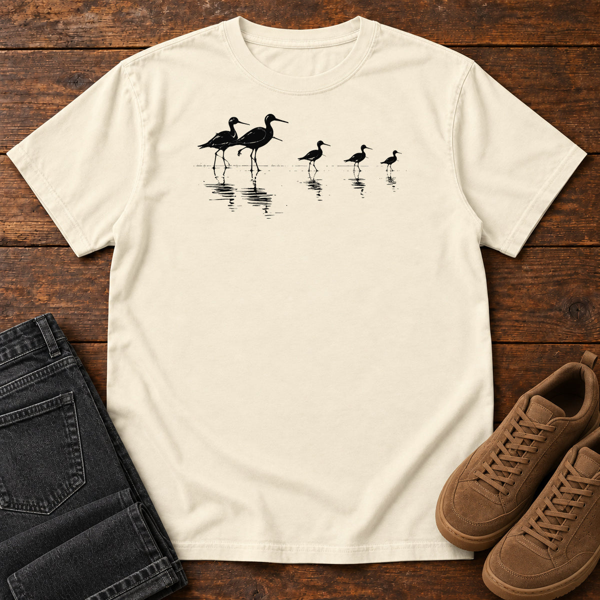 Shoreline Birds T-Shirt in Ivory