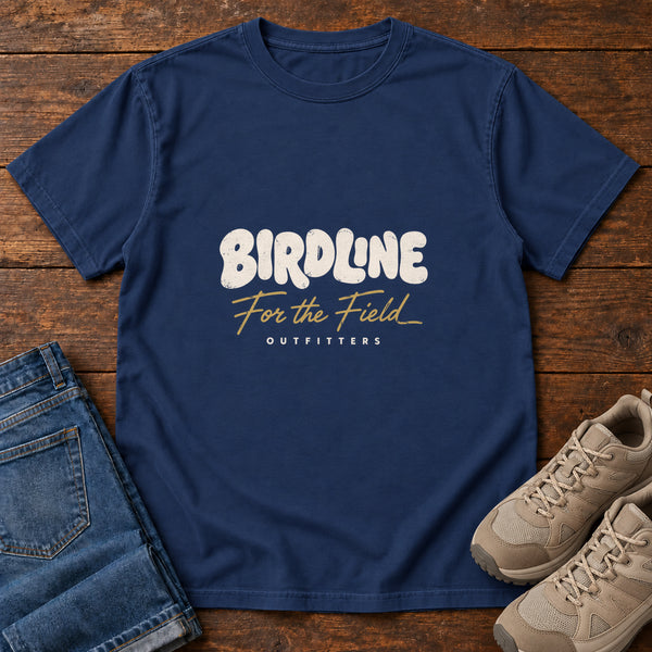 Birdline For the Field T-shirt in True Navy, front view