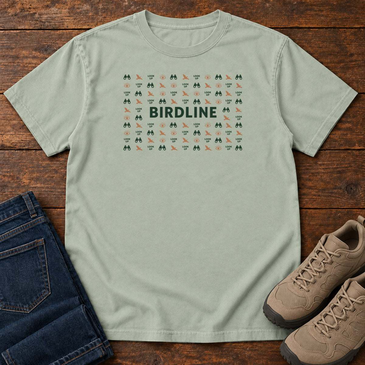Look Up Micro Pattern T-shirt in Bay, front view