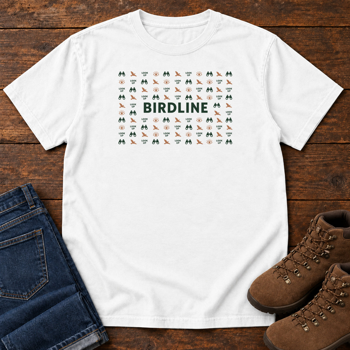Look Up Micro Pattern T-shirt in White, front view